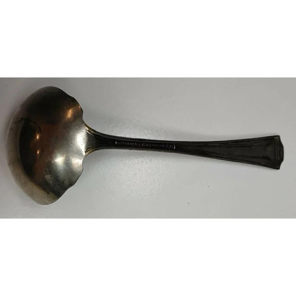Sheffield Flatware Silverware Large English Silverplate Fiddlers Thread Ladle